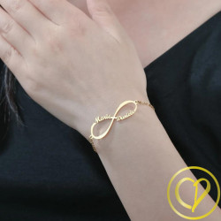 Lot de deux bracelets d'amitié artisanaux avec symboles Infinity couleur  argent, 14 couleurs disponibles, noeud coulissant