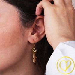 boucles d'oreilles pendantes avec prénom